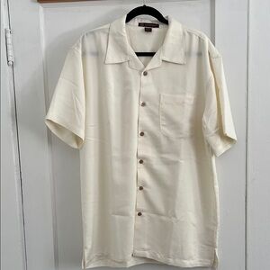 Men's Cream Short Sleeve Button-Down Shirt